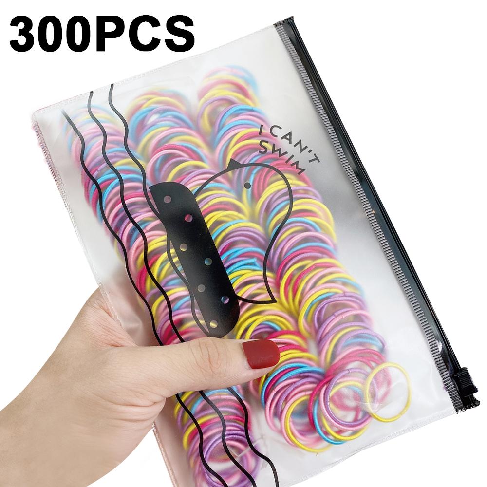 200/300/500 Pack High-quality Elastic Nylon Hair Bands For Girls Colorful Rubber Band Kids Hair Accessories Headdress
