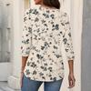 3/4 Length Sleeve Womens Tops V Neck Shirt  Casual Blouse Basic Tshirts