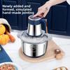 5L High Power 5 Gear Electric Meat Grinder Stainless Steel Multifunctional Home Meat Mincer with 1 Rotating 6-Leaves Steel Knife