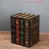 American Retro Wooden Pen Holder: Multi-functional Fake Book Desktop Storage Box and Home Study Ornament.