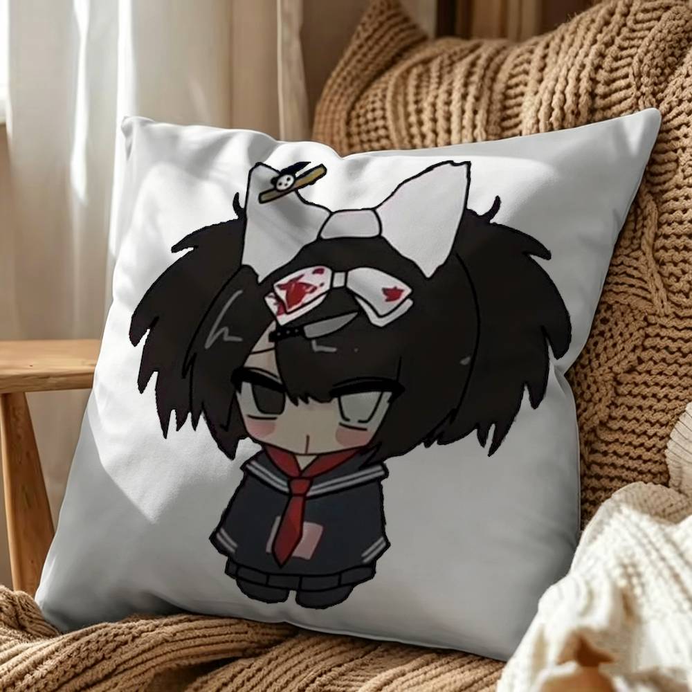 S-Senketsuakochans Square Double-Sided Printed Pillow Case Sofa Cushion Cover Bedroom Bedside Decor