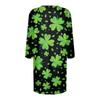 Women's  Casual 3/4 Sleeve Shirts Fashion St Patrick's Print Tunic Tops With Pockets