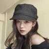 Spring And Summer Retro Button Flat Top Equestrian Hat Femininity Korean Face Peaked Cap Cowboy Newsboy Hat
