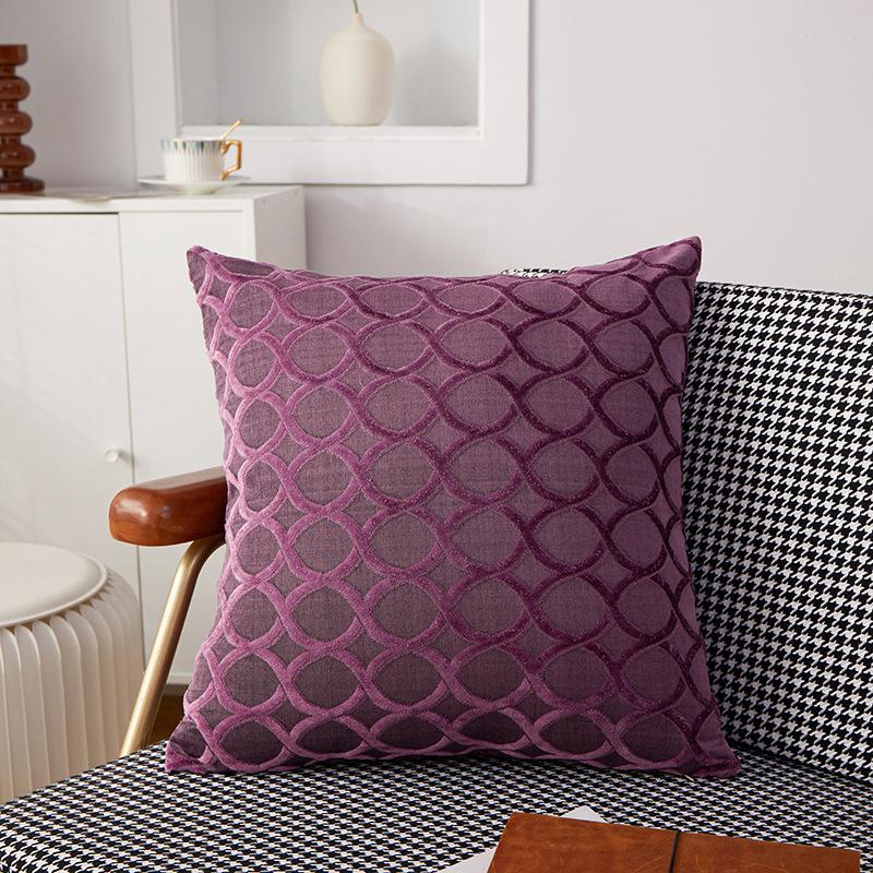 Distribuție Pernă de Spate pentru Sofaua cu Fermoar din Catifea Tăiată, Dimensiune 45x45, Pernă cu Miez, Mobilier de Casă Second-hand