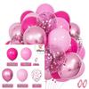 12inch-68pcs Pink Gold and  Purple with Confetti Balloon Set Suitable for Weddings  Birthday Spopular Parties Decoration Balloon