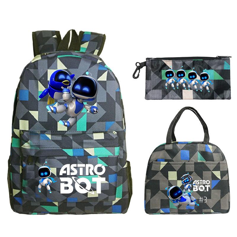 Neues Astro Bot Spiel Merchandise Druck Grund- und Sekundarschule Schultasche Außenhandel Freizeit Kinder Federmäppchen Lunchtasche