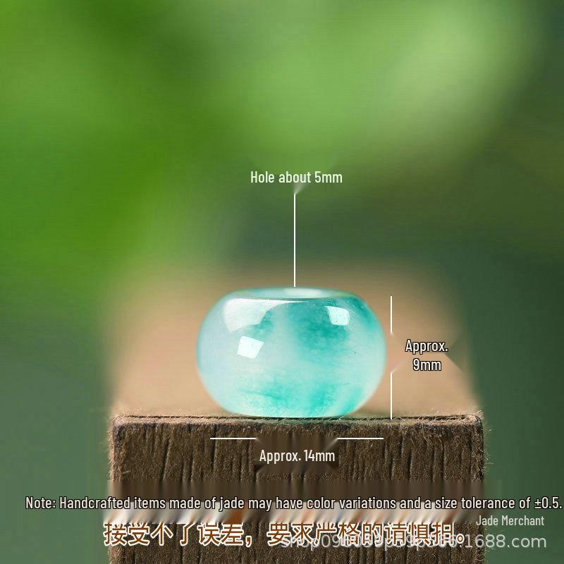 Five-Color Natural Jade Beads for Necklace & Pendant Crafting (14x9mm Abacus Beads, 5mm Hole)