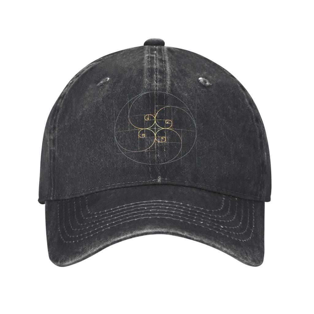 Golden Ratio Fibonacci Spiral Geometry Unisex Baseball Caps Geek Math Distressed Washed Caps Hat Outdoor All Season Snapback Cap