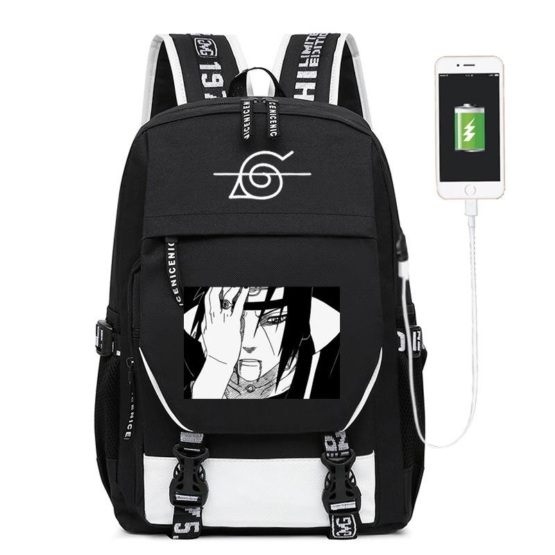 Backpack, Hokage animation print student casual schoolbag with combination lock computer bag