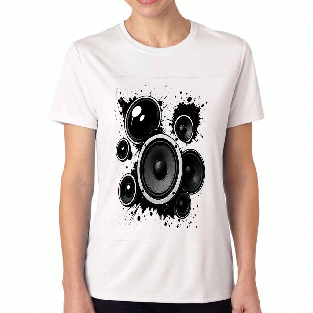 Speaker Graphic unisex's Cotton T Shirt,Premium Cotton Print,Durable,Casual Fashion,HiFi Audio Art,Bass Boost,Sound System Lover,Music Equipment,DJ,Pa