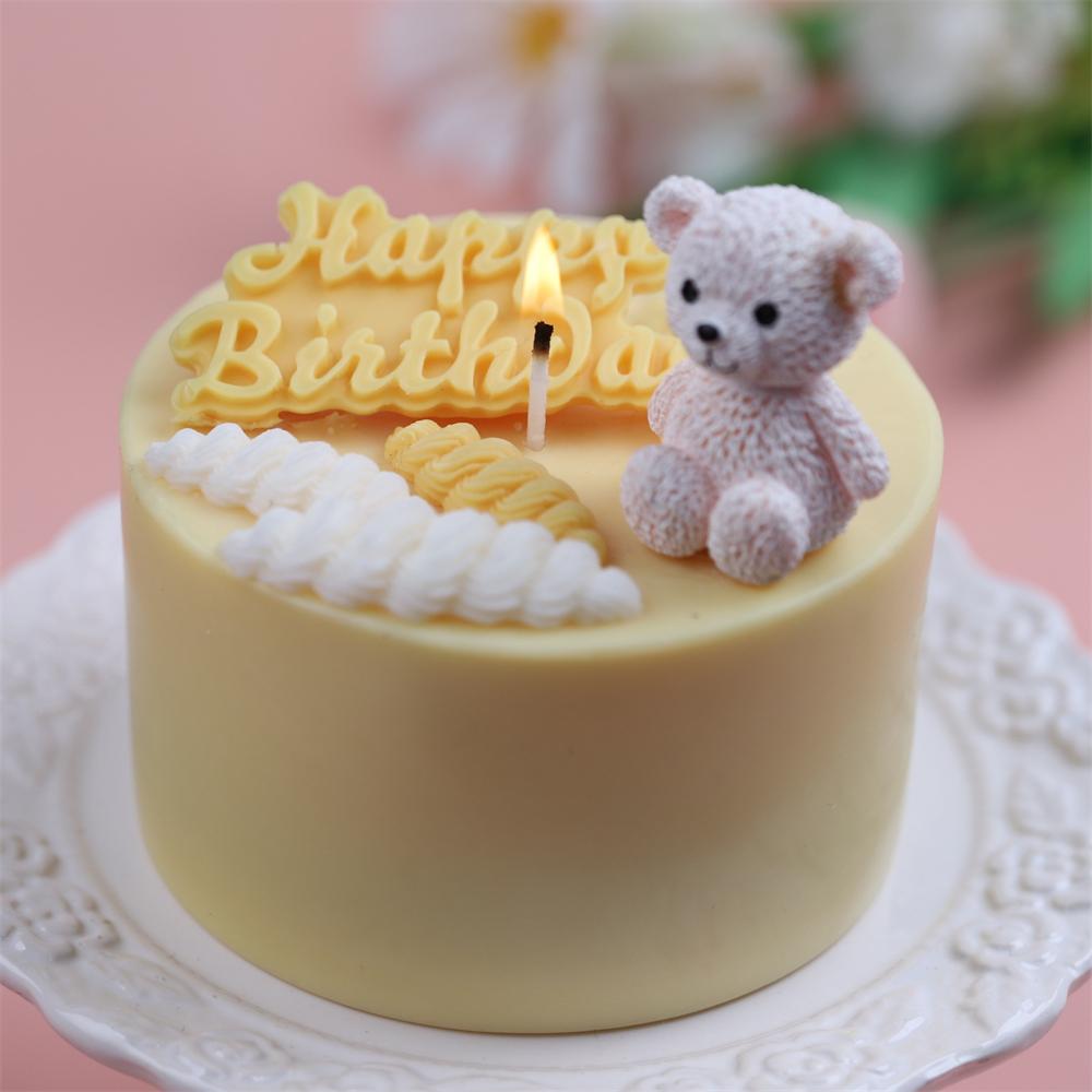 Silicone 3D Happy Birthday Cake Mold Letters Numers Mold For Ice Jelly Chocolate Mould Cream laminated Edge Cake Decorating Tool