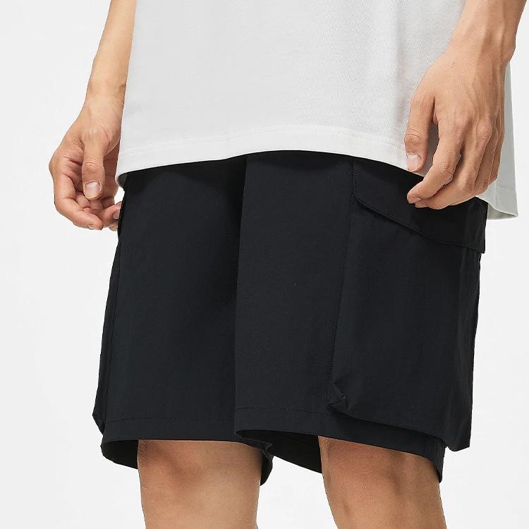 Li-Ning Solid Multi-Pocket Cargo Shorts Men Bottoms Black AKST071-2