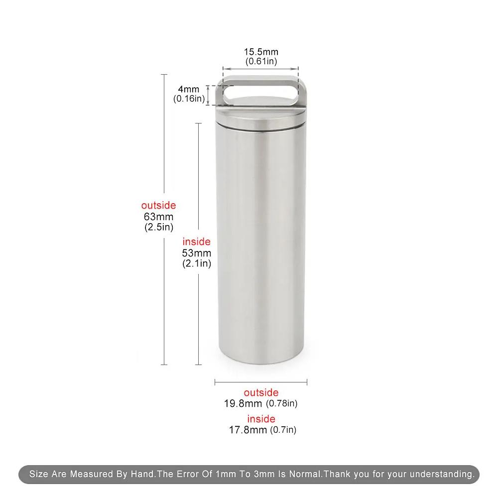Titanium Alloy Seal Bottle Portable Waterproof Storage Box Outdoor Accessories Camping Tool Pendants 4
