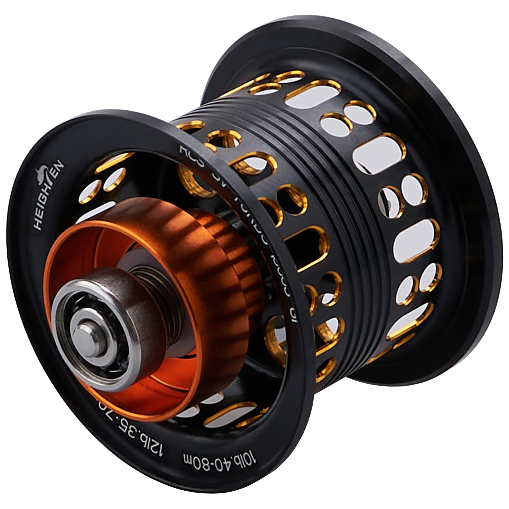 

HEIGHTEN Reel Spool BOOST 2 Stage Movable Daiwa Bait Reel Replacement Spool with Bearing Wolf Steez/Zillion/Ryoga/Moazan/Silver (Black & Gold) (716)