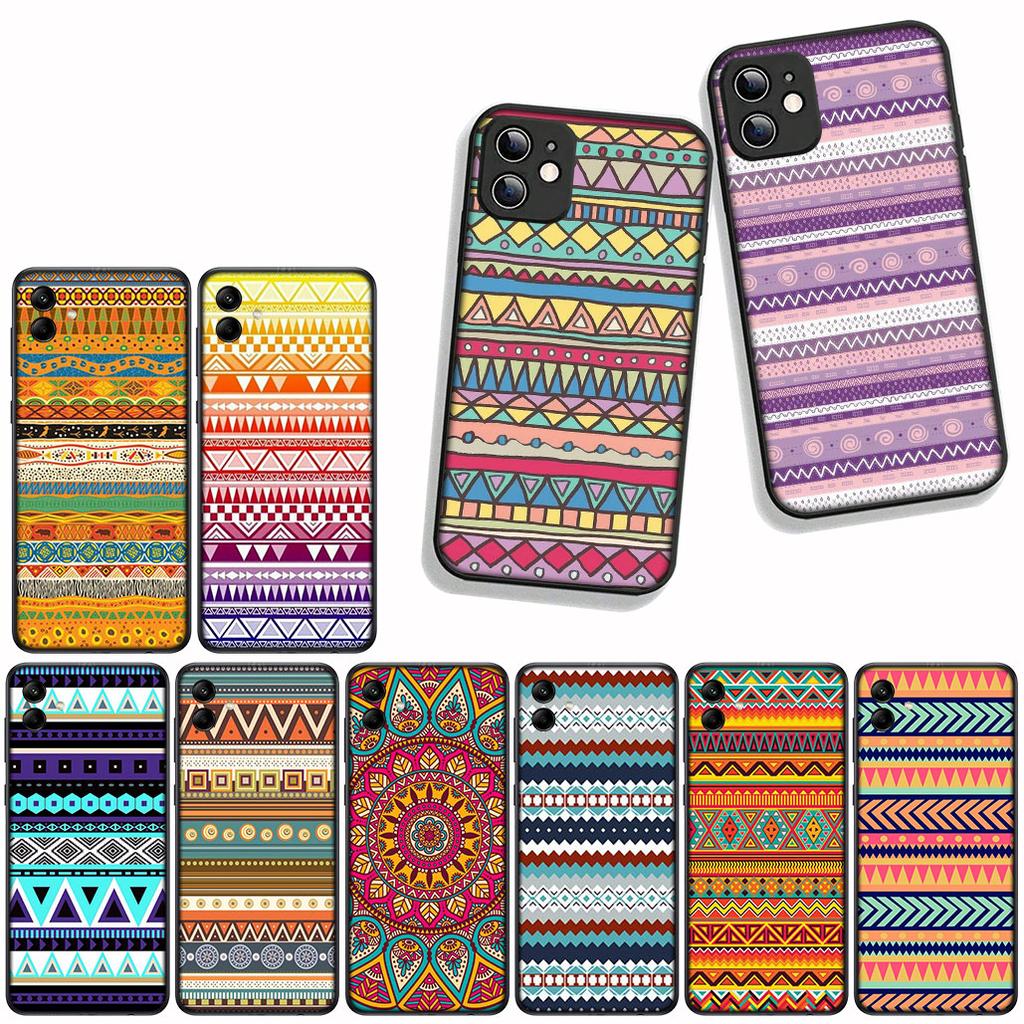 For Samsung Galaxy S25 S23 S22 S24 FE Ultra Plus A56 A05 A06 A15 A16 A57 S7 Edge Phone Case Texture Aztec Tribal Tribe Colorful