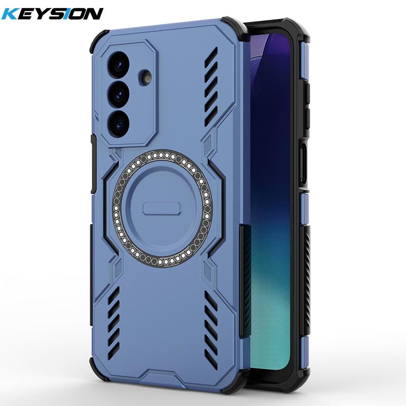 KEYSION Hollow Heat Dissipation Case for Samsung A17 5G Silicone+PC Magnetic Cooling Shockproof Phone Cover for Galaxy S25 FE 5G