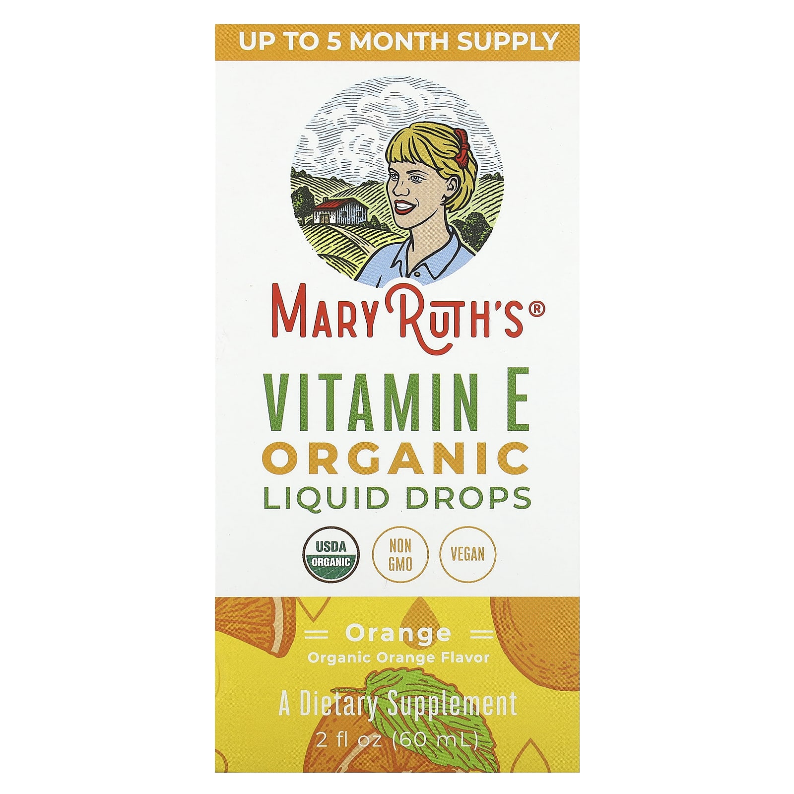 

MaryRuth s, Organic Vitamin E Liquid Drops, Orange, 2 fl oz (60 ml)