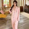 New pajamas women's summer ice silk short-sleeved trousers cardigan high-end silk can be worn outside loungewear suit