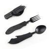 Jaswehome 3pcs  Portable Stainless Outdoor Flatware Set  Folding Lightweight Spoon Fork  Camping Utensils Foldable  Dining Tools
