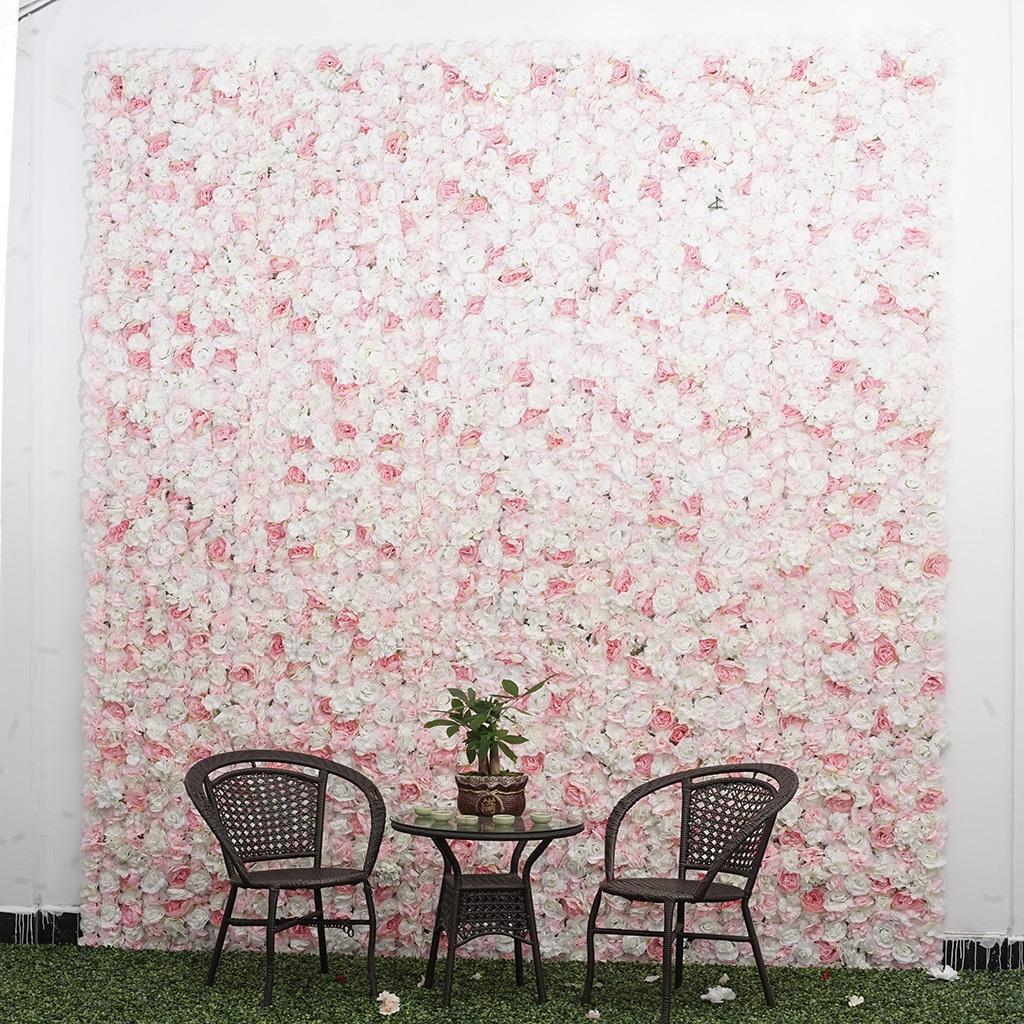 

Artificial flower panel Hanging Flowers Arrangements For Wedding, Party, Home, Stage Pink+White