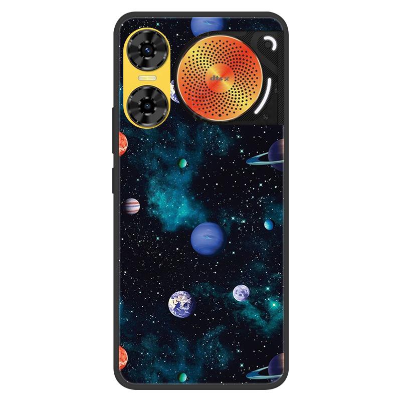 For ZTE Nubia Music 2 Case 2025 Soft Black Silicone Bumper Butterfly Painted Phone Cover for Nubia Music2 Cases Fundas Capa