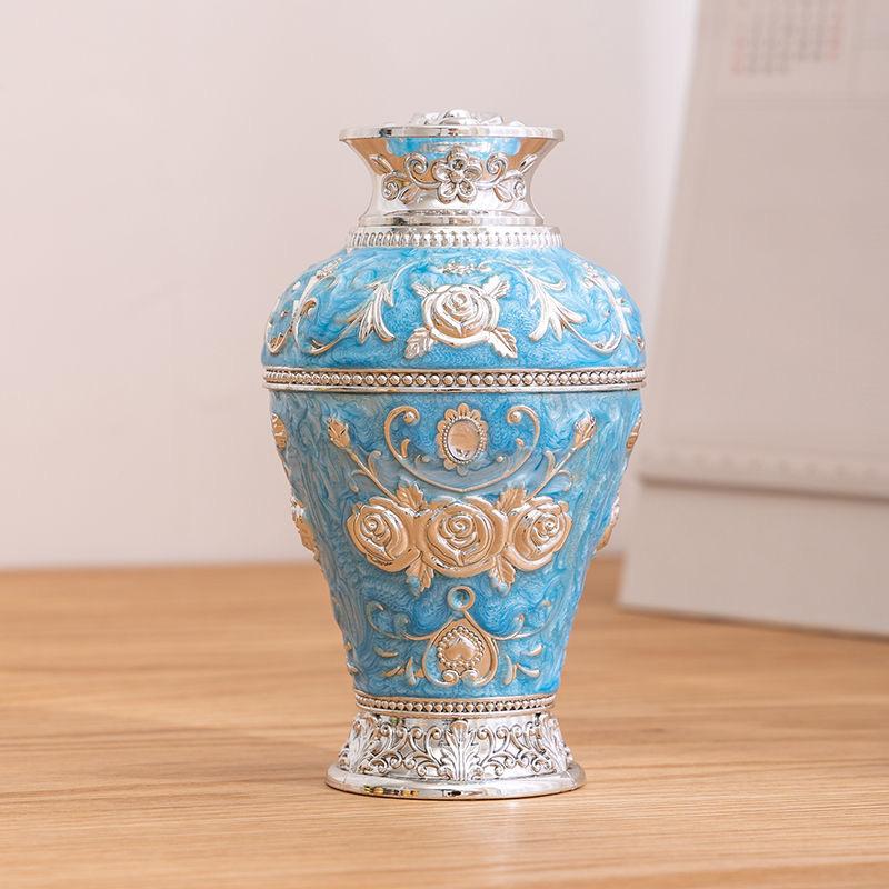 Automatic Push-type Creativity Toothpick Box Alloy Vase Shape Toothpick Holder Dresser Organizer Decoration Friend Unique Gift