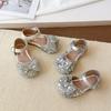 Summer 2025 Rhinestone Princess Sandals for Little Girls - Leather, Bow-Headband Style