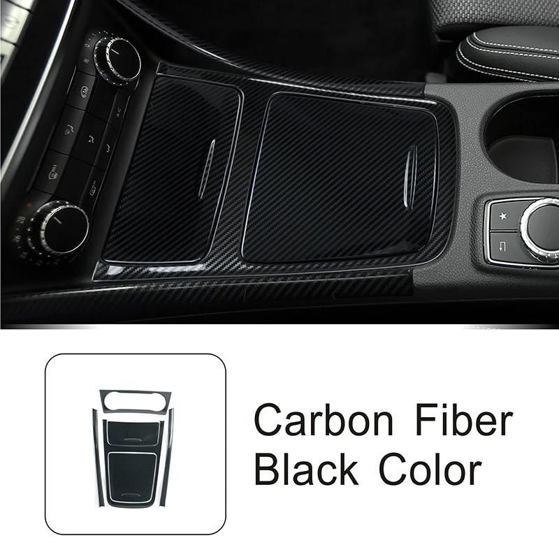 Carbon Fiber Color Car Console Gear Shift Water Cup Panel Cover Trim For Mercedes Benz A Class W176 CLA C117 GLA X156 2013-2018