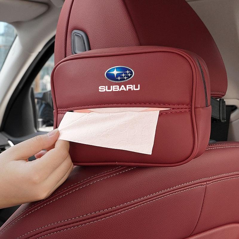 Car Tissue Box Holder Headrest Mounted Tissue Storage Case For Subaru Impreza Legacy WRX STI BRZ Forester XV Outback Valve Cap PP333