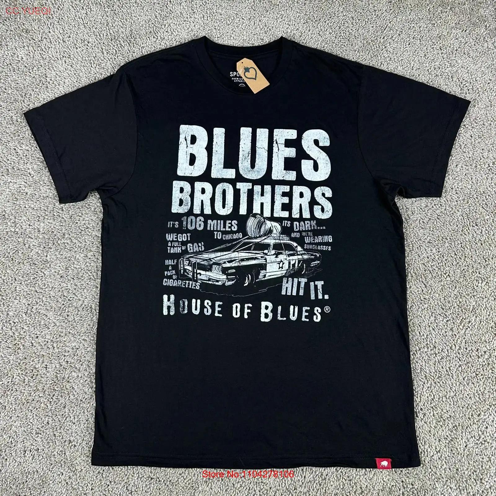 

House Of Blue T Shirt Mens 2XL Black White Blues Brothers Hit It NEW vintage Washed Casual fashion Stretched Unisex graphic 5XL різнокольоровий