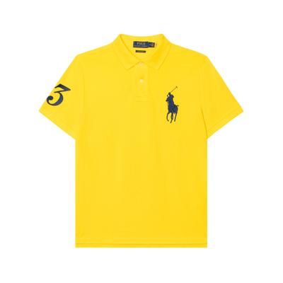 Polo PE23 Maglione Pullover Ricamato con Logo Vestibilità Dritta Manica Corta Polo Uomo top Giallo 710697457-049