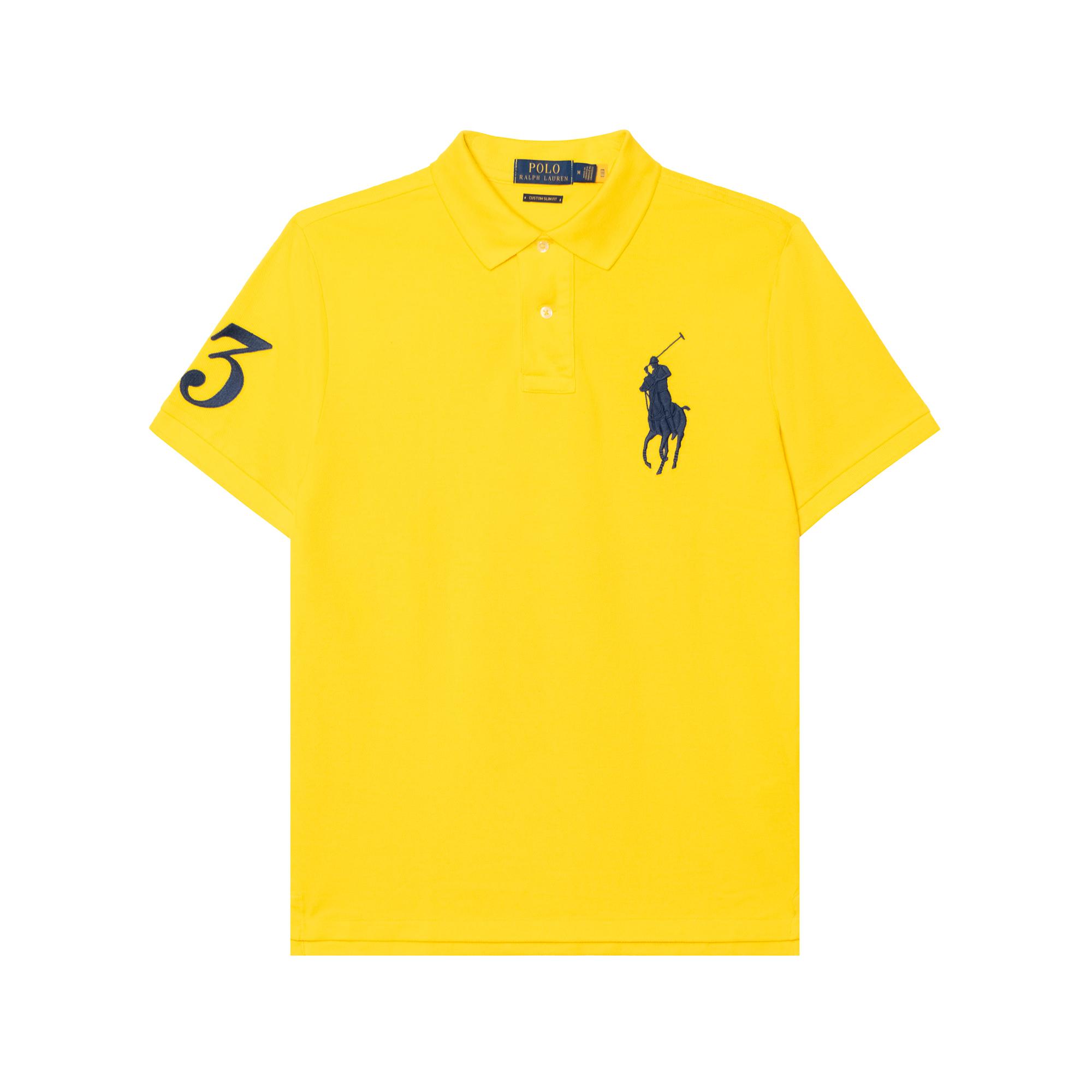 Polo Ralph Lauren SS23 Logo Bestickt Pullover Straight Fit Kurzarm Poloshirt Herren Oberteile Gelb 710697457-049 M yellow