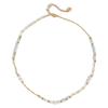 Cross Exclusive Natural Freshwater Pearl and Colored Stone Clavicle Necklace, 18K Titanium Steel, Women's Waterproof Ins Style Niche.