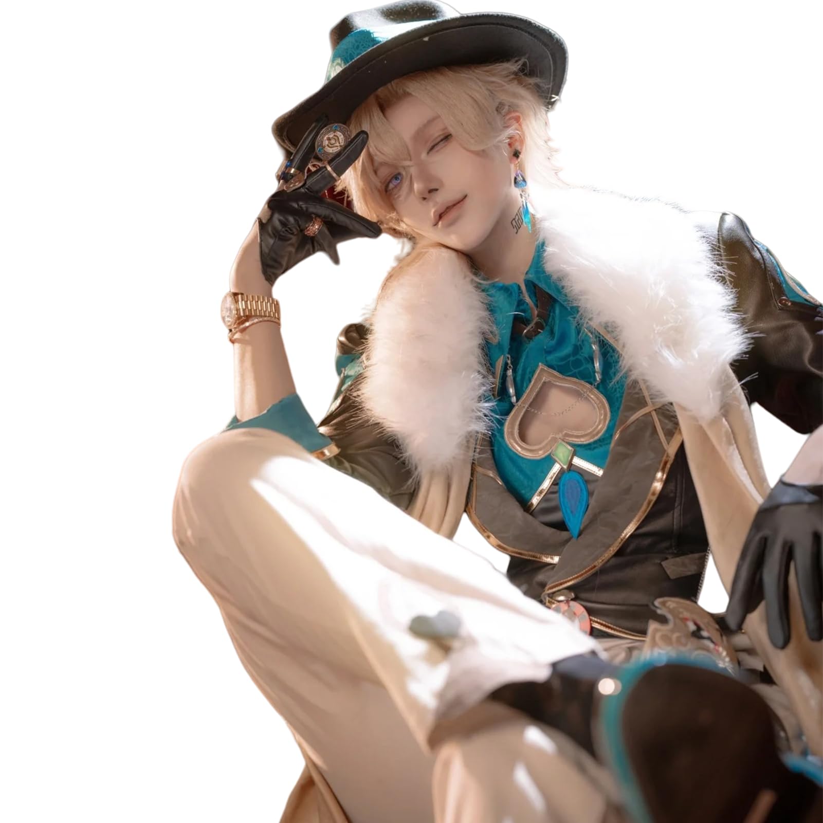 

[BASETAKE] Deluxe Edition Honkai Star Rail Cosplay Costume, Aventurine Kafka, Size S, Perfect for Christmas, Halloween, and Games