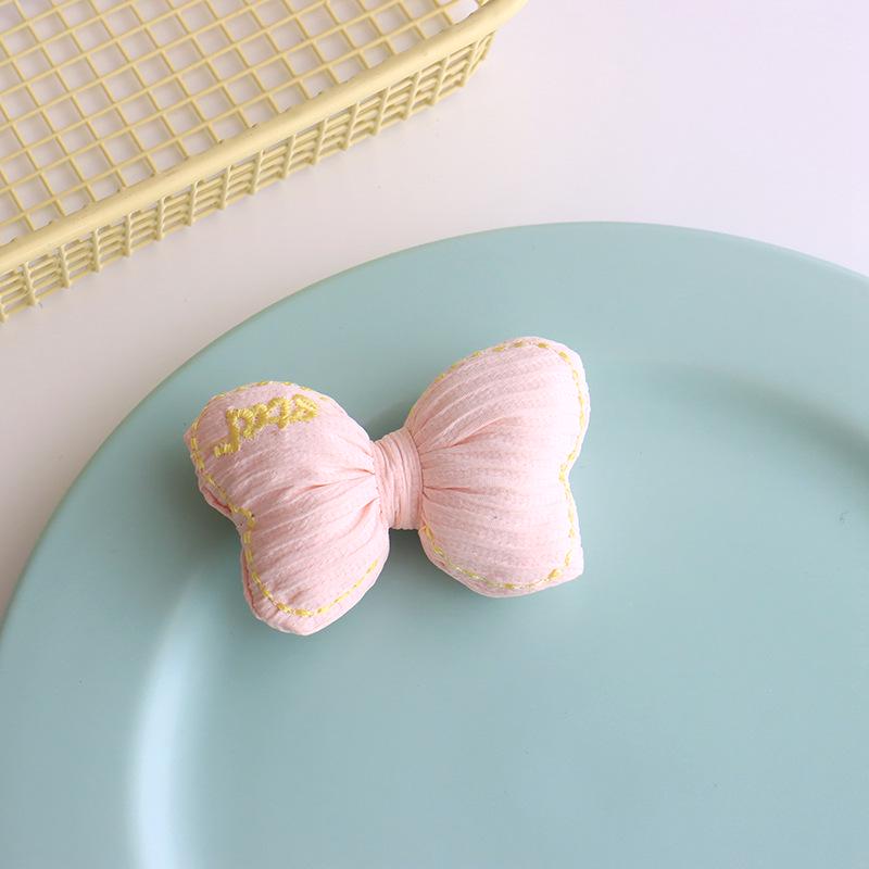 Colorful Bowknot Embroidery Fabric for Girls' DIY Clothing