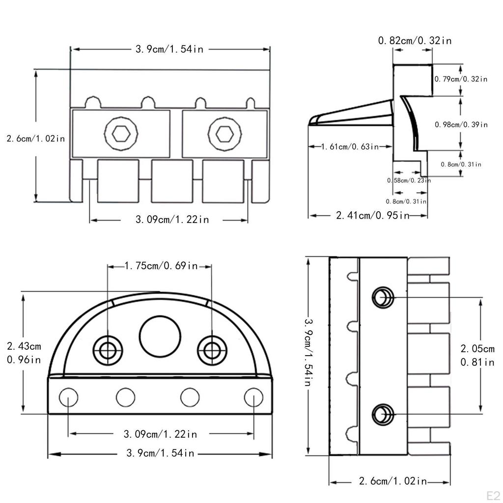 4-strunowa gitara bez główki Nakrętka blokująca Mostek Nakrętka Mostka, Łatwy montaż za pomocą śrub Części zamienne Blokada