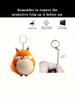 Cute acrylic fox keychain -2D pattern perfect for Thanksgiving backpack DIY holiday pendant, round buckle easy to install