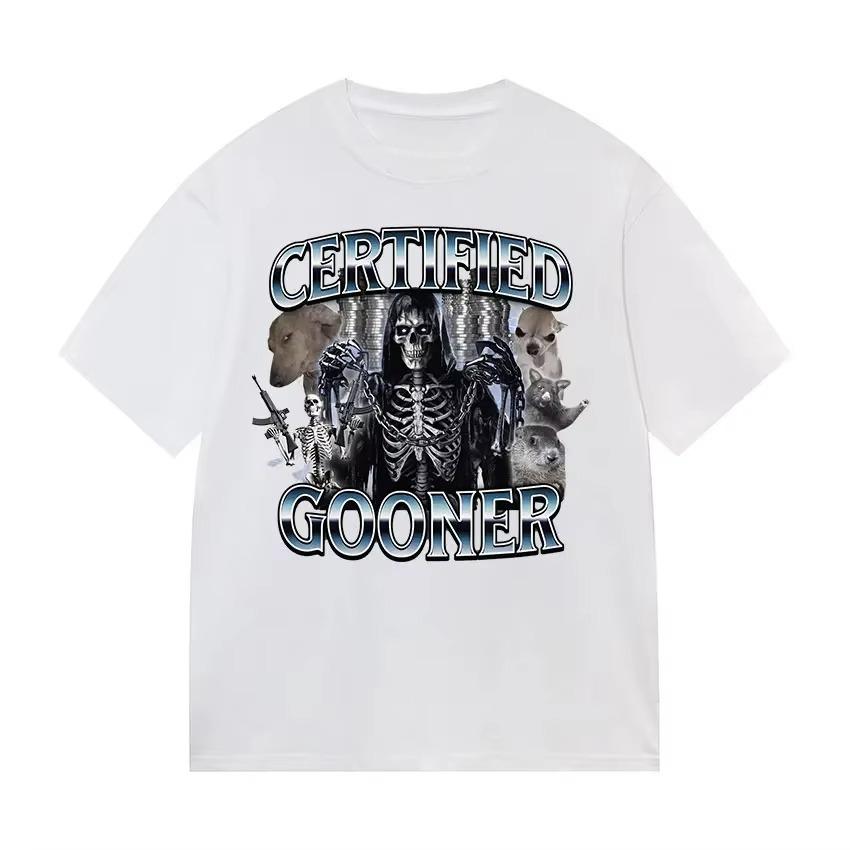 Funny Certified Gooner Screaming Possum Meme T Shirts Men Vintage Fashion Short Sleeve T-shirt O-Neck UnisexCotton T-shirt