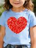 Childrens Shortsleeved Tshirts for Boys and Girls Loose and Breathablered Heart Speckled Heart Heart Illustration Love