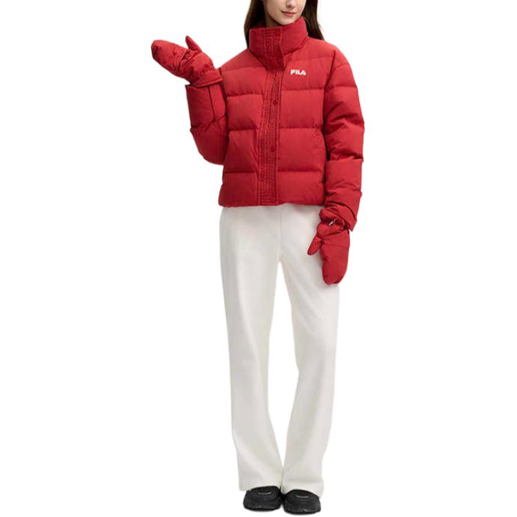 Fila Comfortable Breathable Fashionable Warm Down Jacket Women Outerwear Rhythm-Red F11W518905FPK