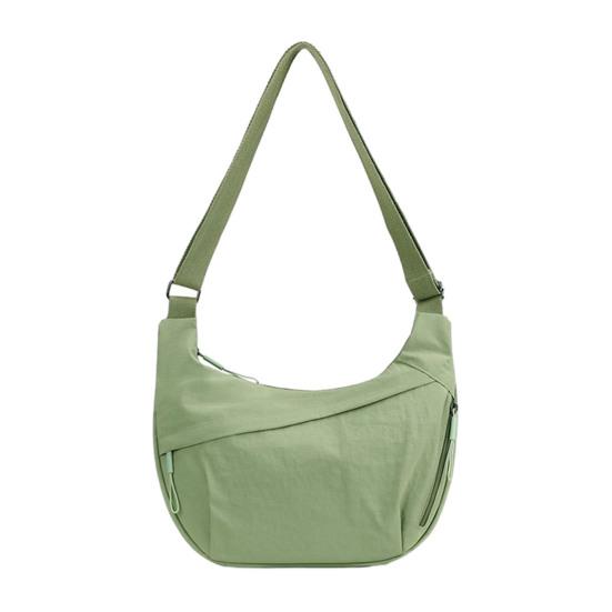 

Однотонная сумка-хобо, портативная сумка-полумесяц через плечо, на молнии, для путешествий, кроссбоди, мессенджер светло-зеленый
