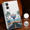 Mountain Valley Camping Art Case For Samsung Galaxy Z Fold 8 Ultra 7 6 5 4 Z Fold8 Fold7 Fold6 Fold5 Luxury Plating Leather Skin Phone Cover
