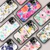 Romantic Pink Teal Watercolor Chic Floral Magnetic Phone Case For APPLE iPhone 17 Air 16 14 13 12 Pro Max 15 Plus MagSafe Cover