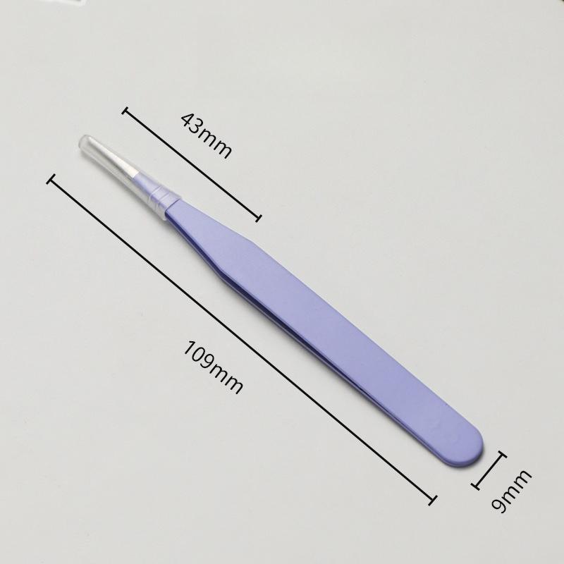 2pcs Stainless Steel Precision Tweezers, Color Scrapbook , Straight And Curved Head , Pink/Blue/Purple/White/Bla