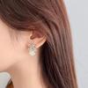 Women's Flower Cubic 925 Pearl Silver Earrings