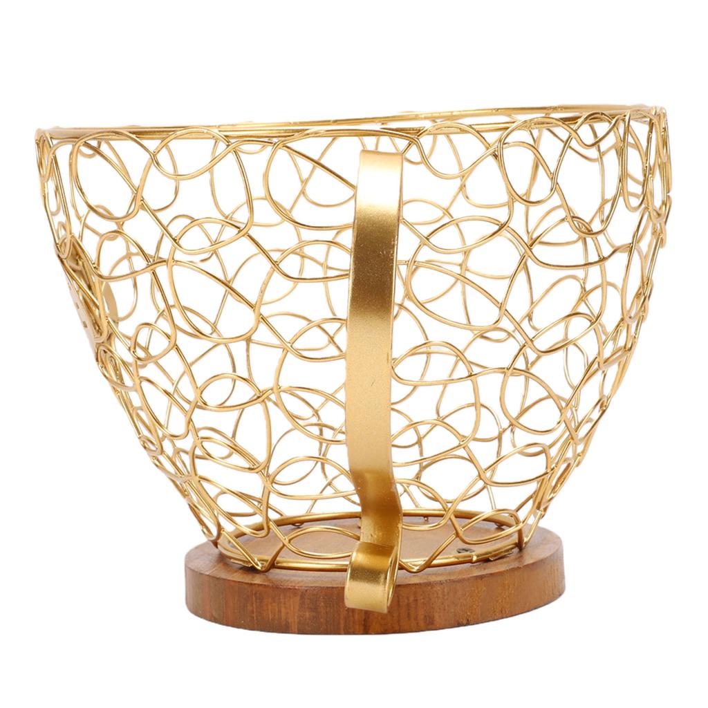 Coffee Pod Holder   Metal Coffee Capsule Storage Basket with Wood Base for Kitchen Countertop
