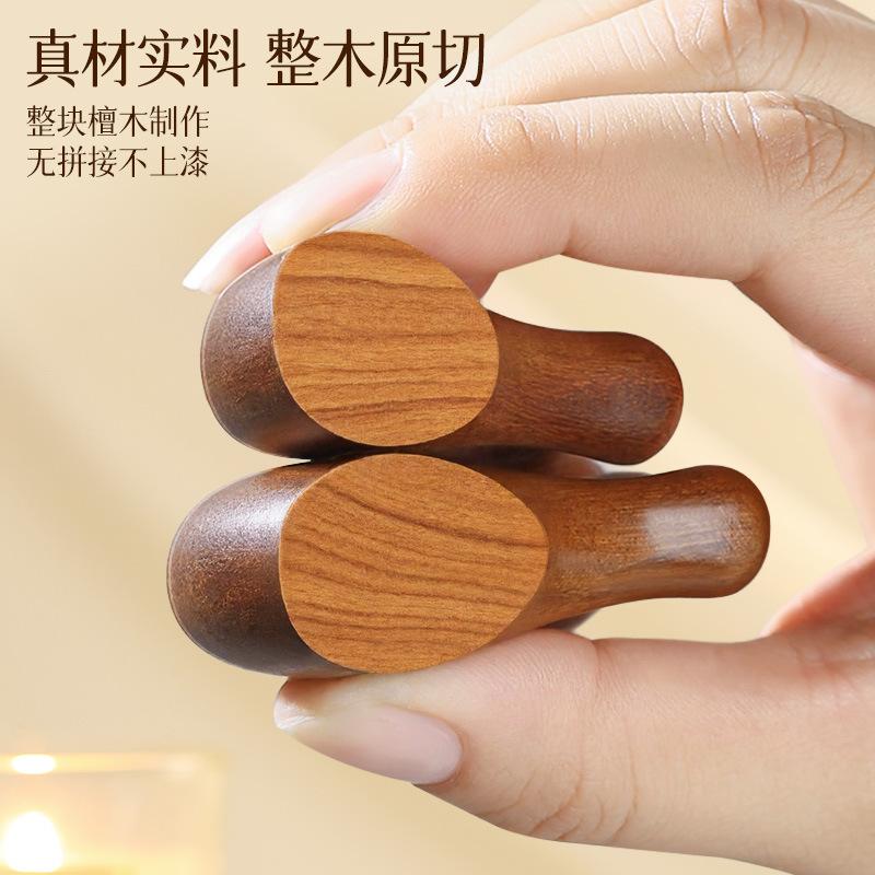 Portable Five-Claw Natural Sandalwood Massage Comb Wood Head Meridian Scalp Therapy Comb for Hair Styling and Relaxation