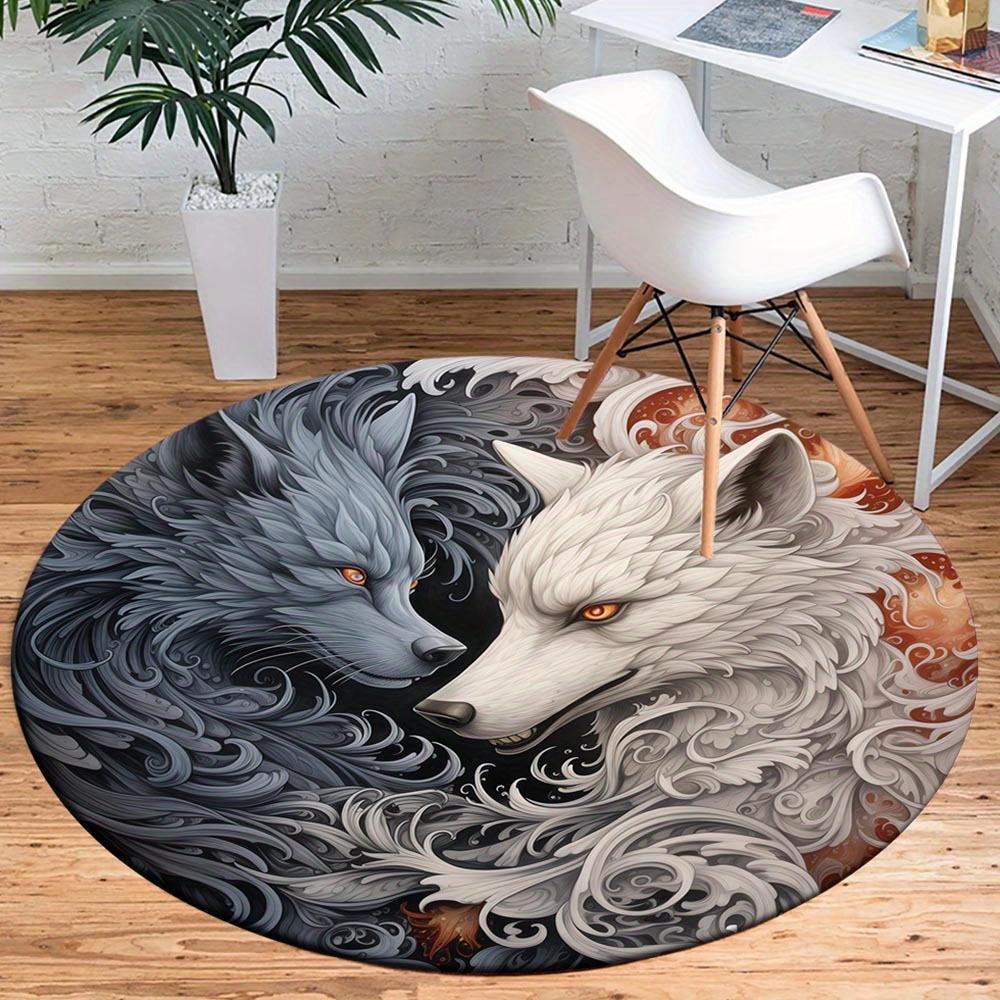 

1pc Retro 2959701770 Pattern Round Floor Mat, Non-slip for Living Room Bedroom Chair Carpets Home Decor Gifts, Home Decor Room Decor Outdoor 80cm by 80cm