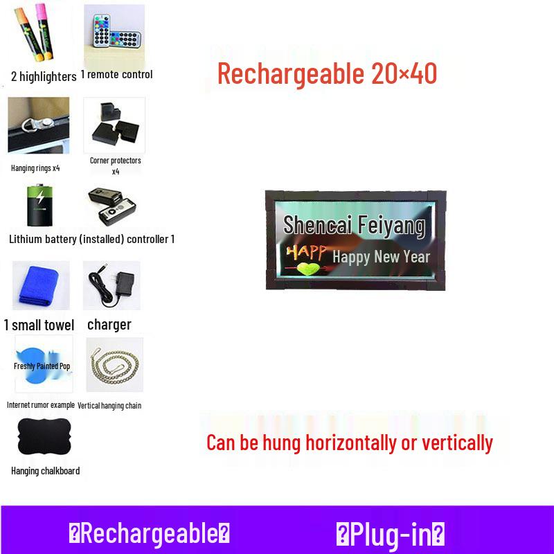 LED Blackboard Stall Display Sign - Luminous Advertising Menu Board