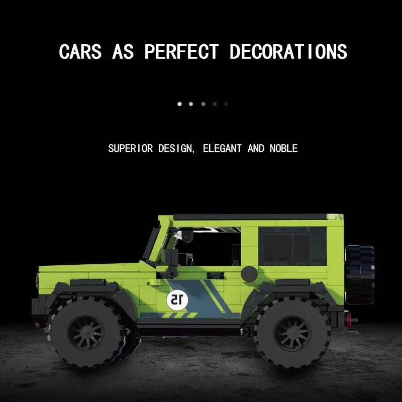413PCS City Off-Road Vehicle Building Blocks  SUV Racing Car Model Connectable Travel Tailer Bricks Diy Toys Kids Holiday Gifts